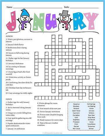 January Honoree Crossword: Solve the Puzzle